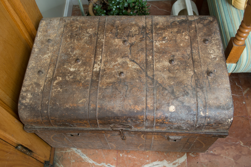 Vintage Metal Footlocker Trunk