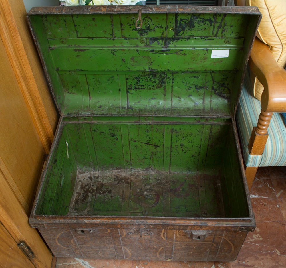 Vintage Metal Footlocker Trunk