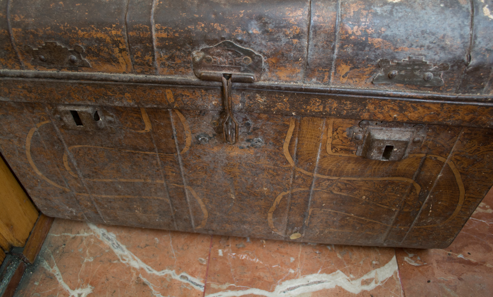 Vintage Metal Footlocker Trunk