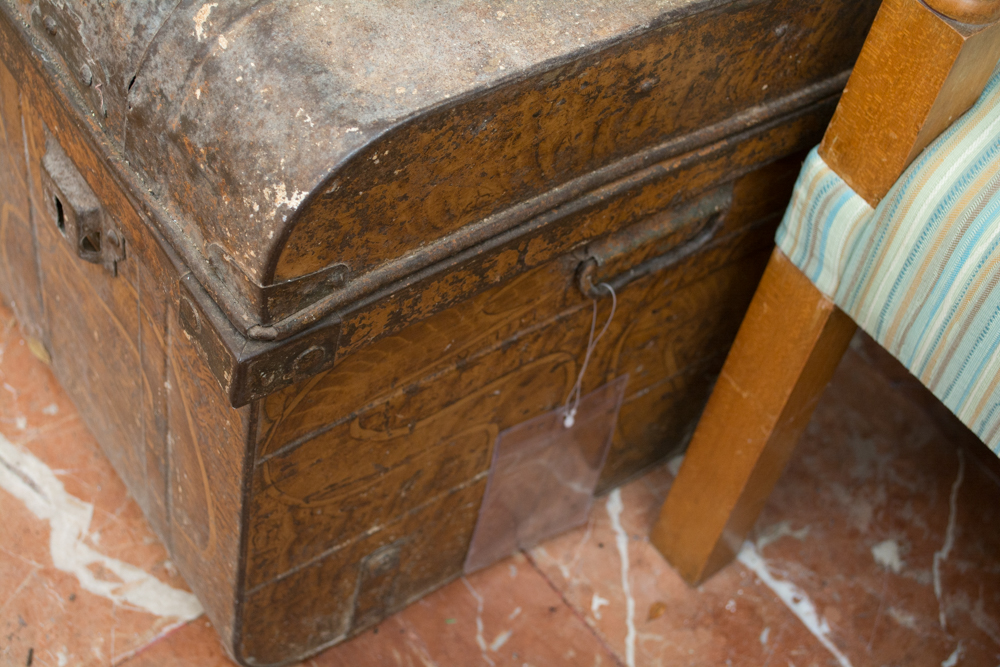 Vintage Metal Footlocker Trunk