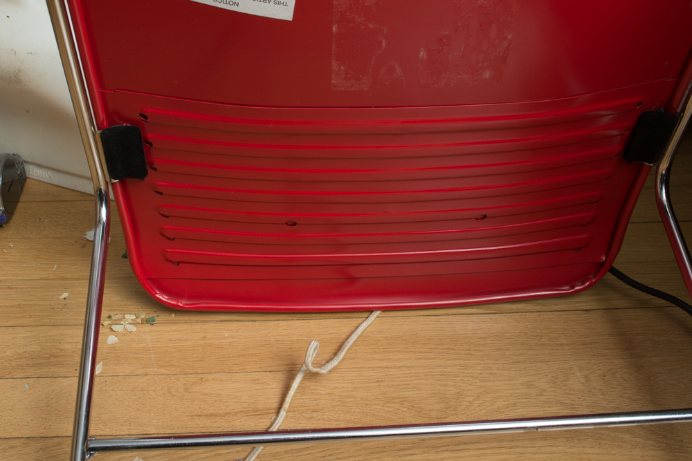 Pair of Modern Red Stacking Chairs