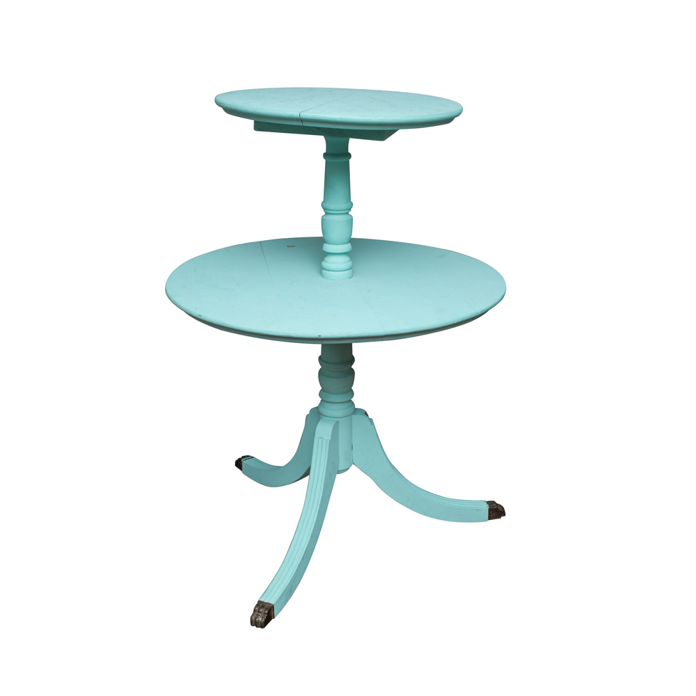 Painted Two-Tiered Dumbwaiter Table
