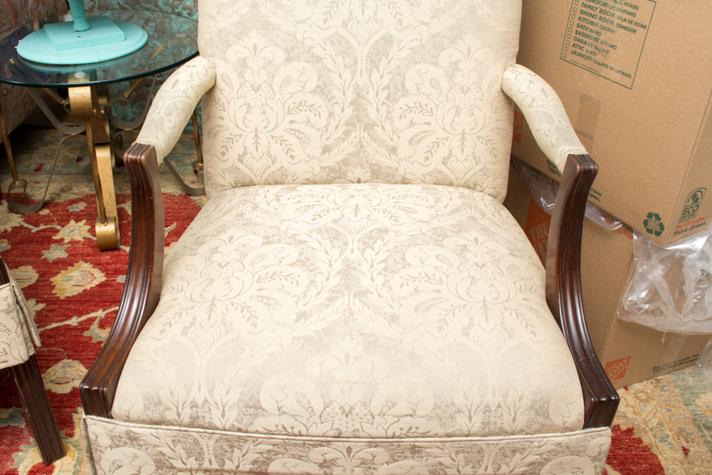 Pair of George III Style Upholstered Armchairs