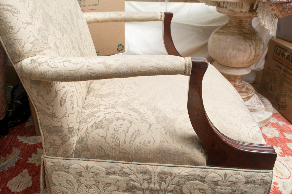 Pair of George III Style Upholstered Armchairs