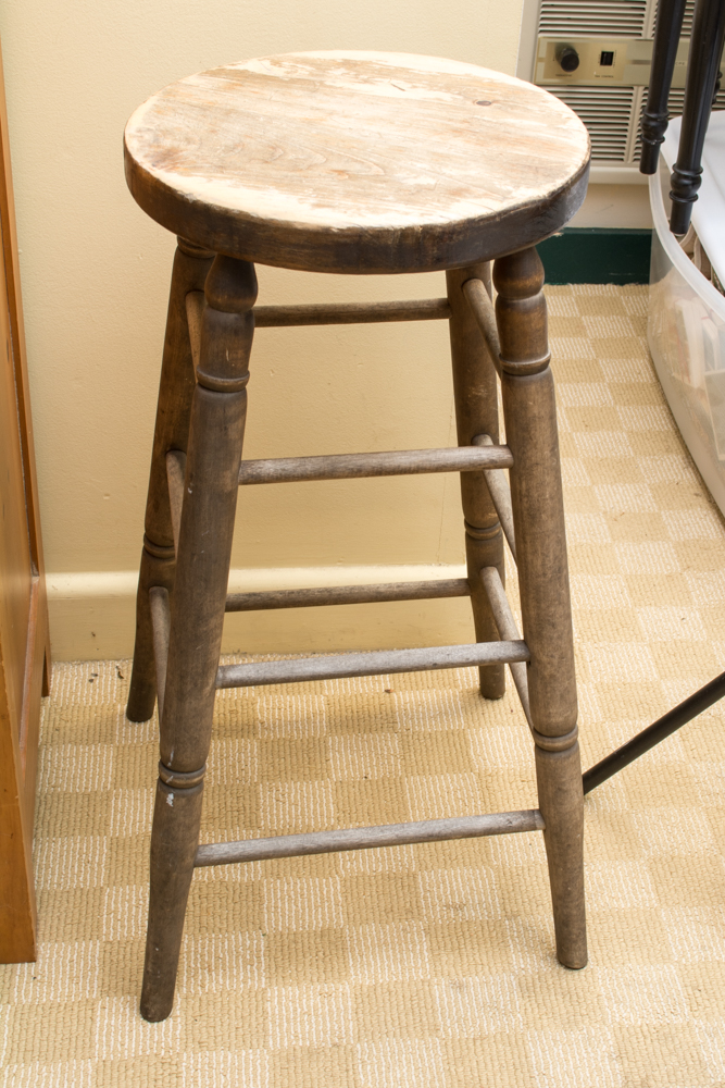 Pair of Vintage Wooden Stools