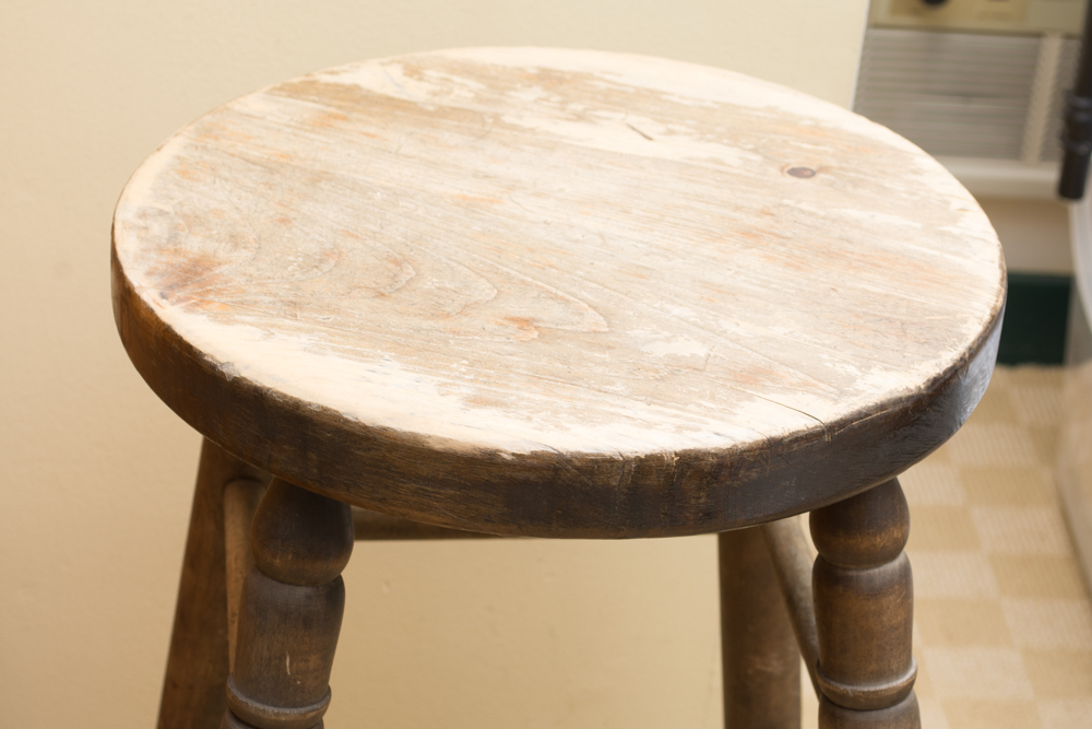 Pair of Vintage Wooden Stools