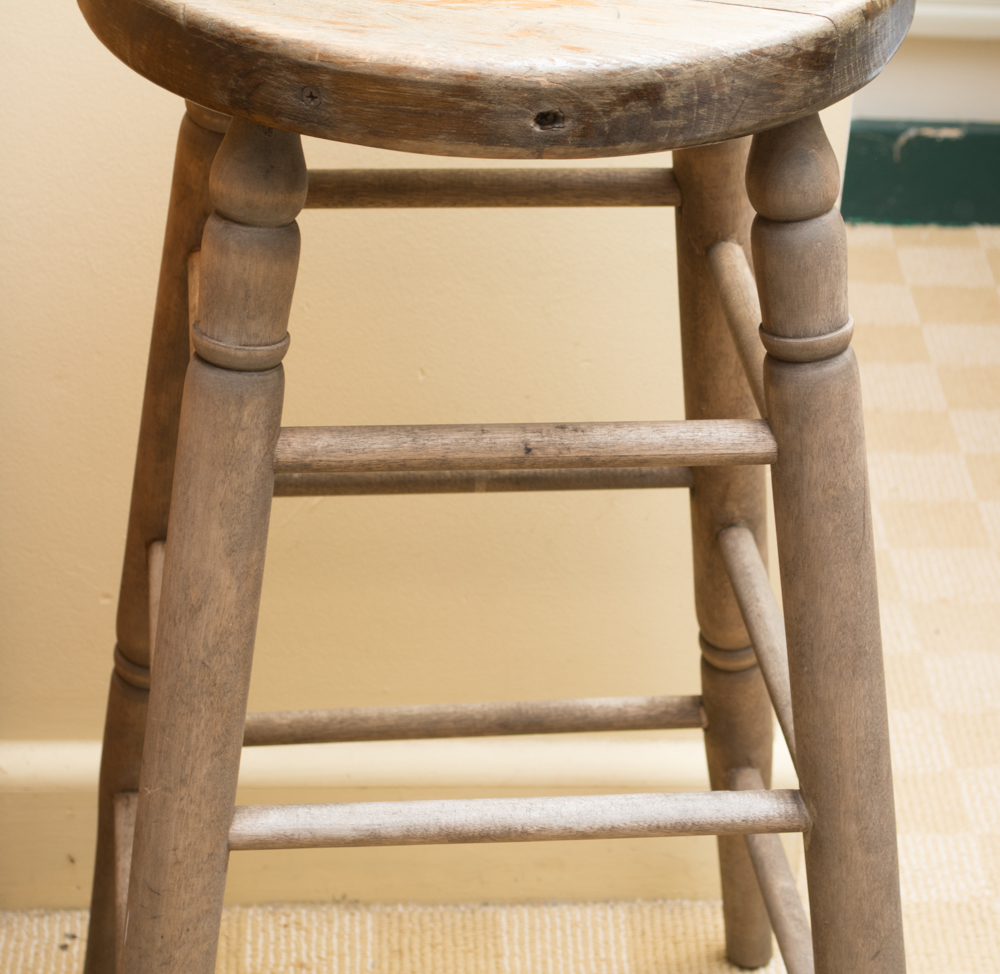 Pair of Vintage Wooden Stools