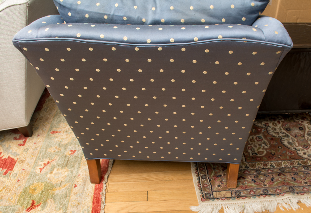 Upholstered Chaise Lounge Chair by Ethan Allen