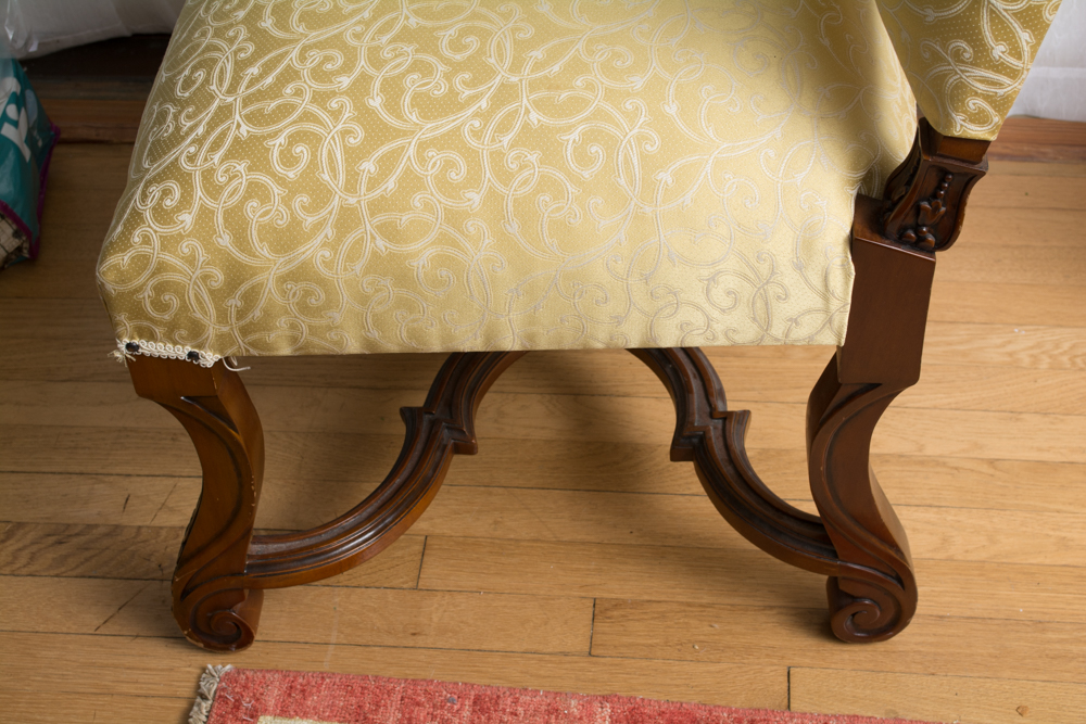 Pair of Renaissance Revival Style Upholstered Chairs