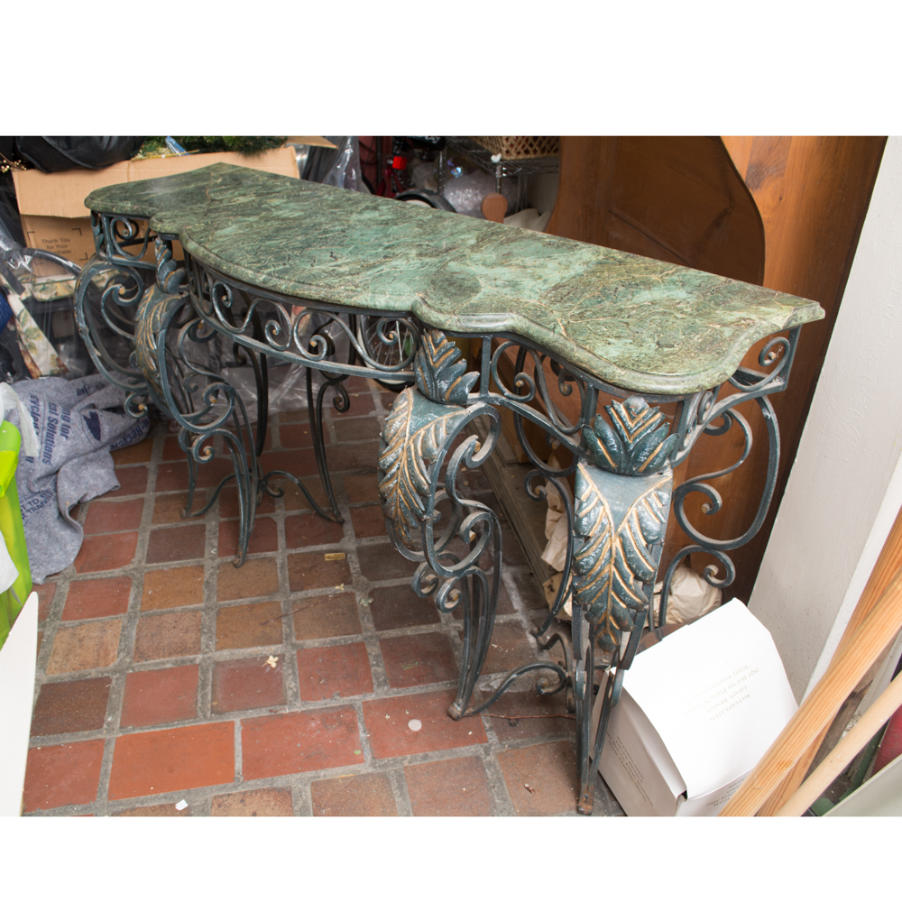 Marble Top Metal Console Table