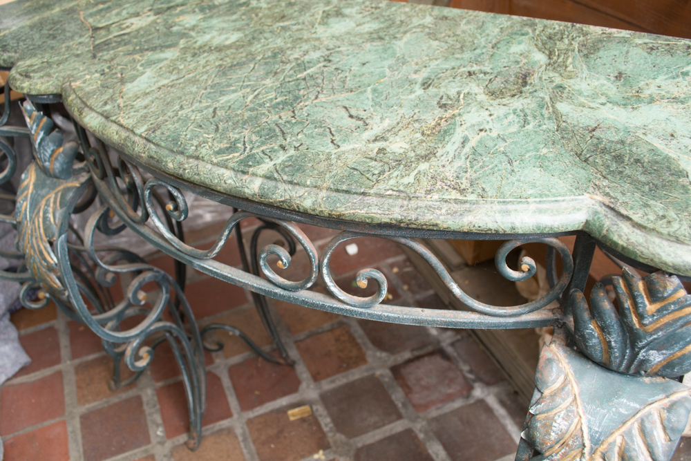 Marble Top Metal Console Table