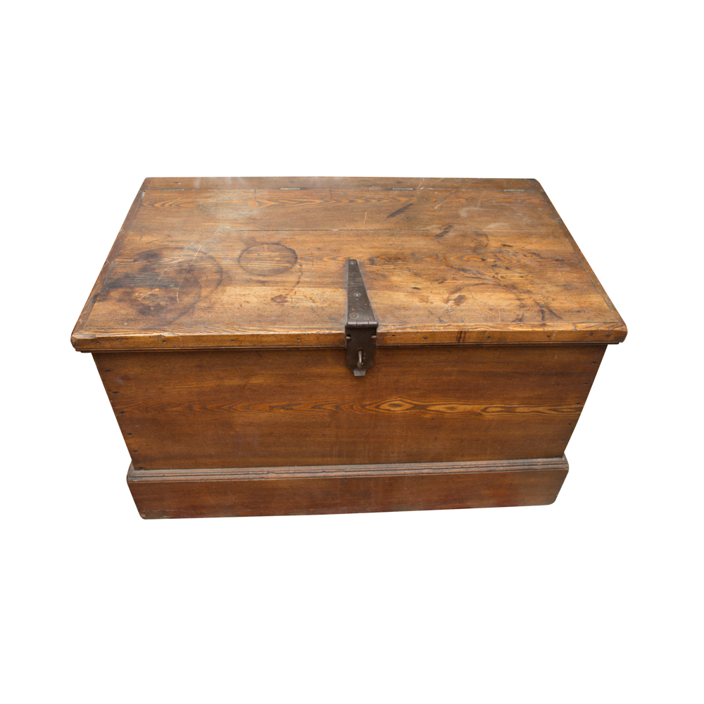 Wooden Trunk with Cast Iron Hardware