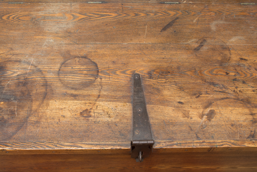 Wooden Trunk with Cast Iron Hardware