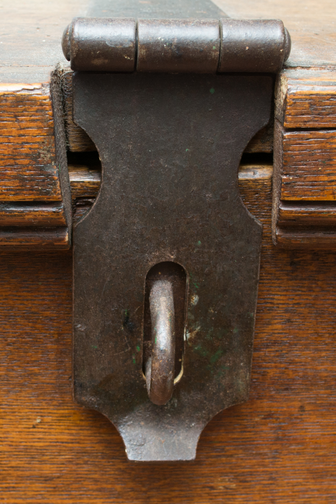 Wooden Trunk with Cast Iron Hardware