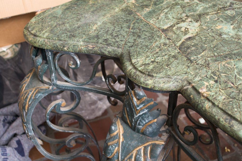 Marble Top Metal Console Table