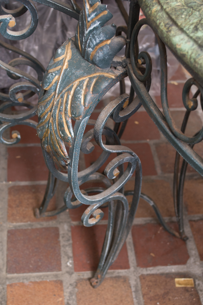 Marble Top Metal Console Table