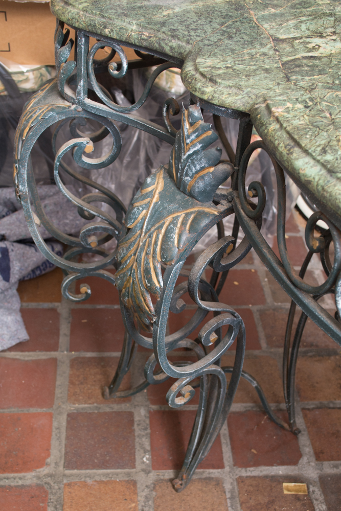 Marble Top Metal Console Table