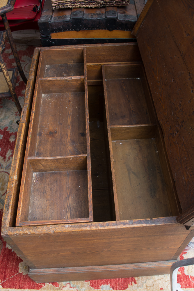 Wooden Trunk with Cast Iron Hardware