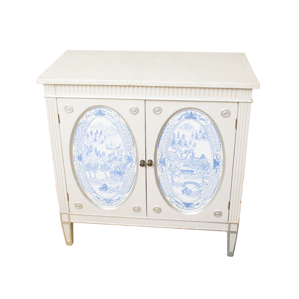 Louis XVI Style Trompe l'oeil Painted Chest