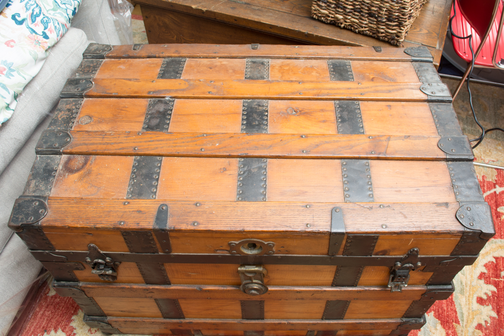 Antique Wooden Steamer Trunk