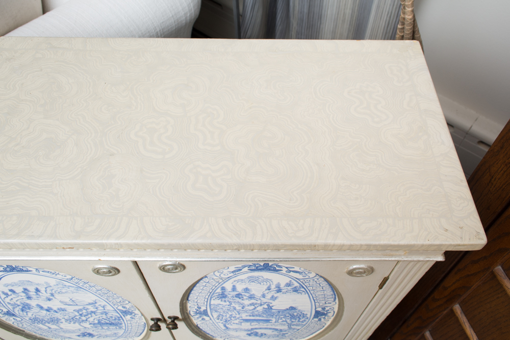 Louis XVI Style Trompe l'oeil Painted Chest