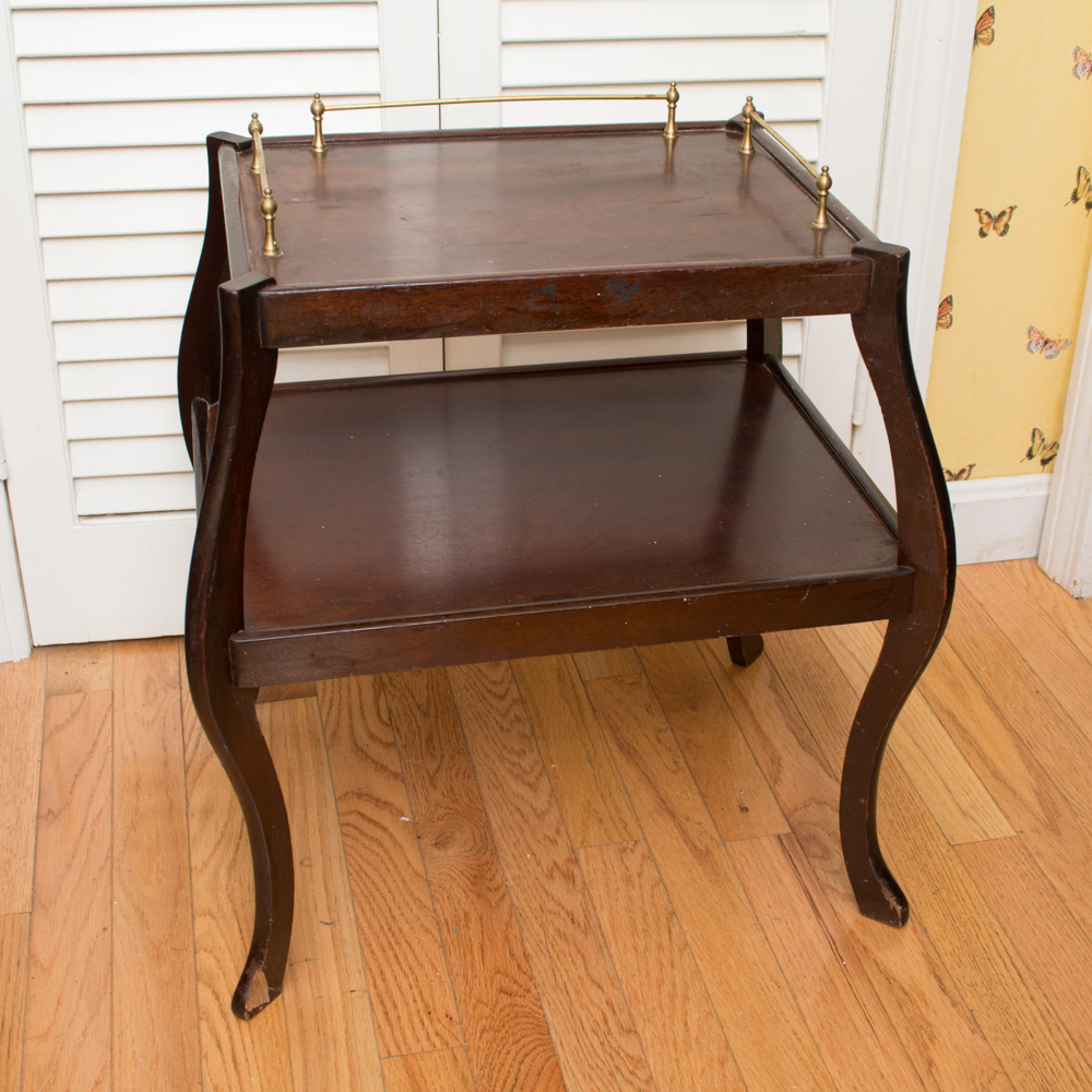 Cherry Stained Wooden End Tables