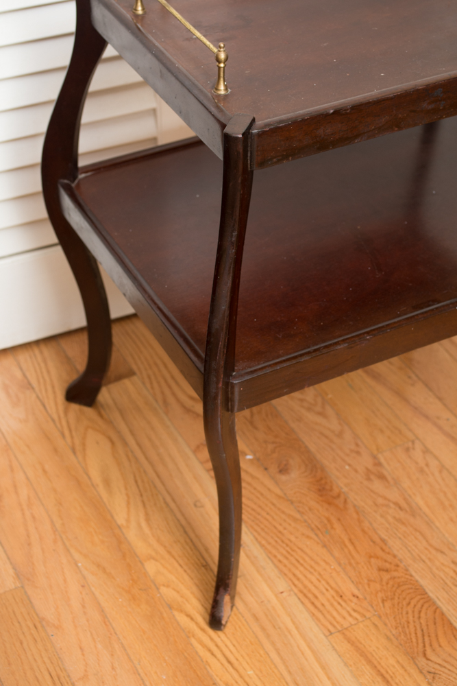Cherry Stained Wooden End Tables