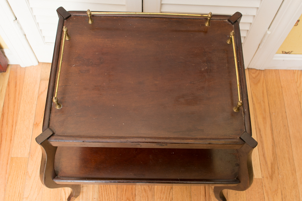 Cherry Stained Wooden End Tables