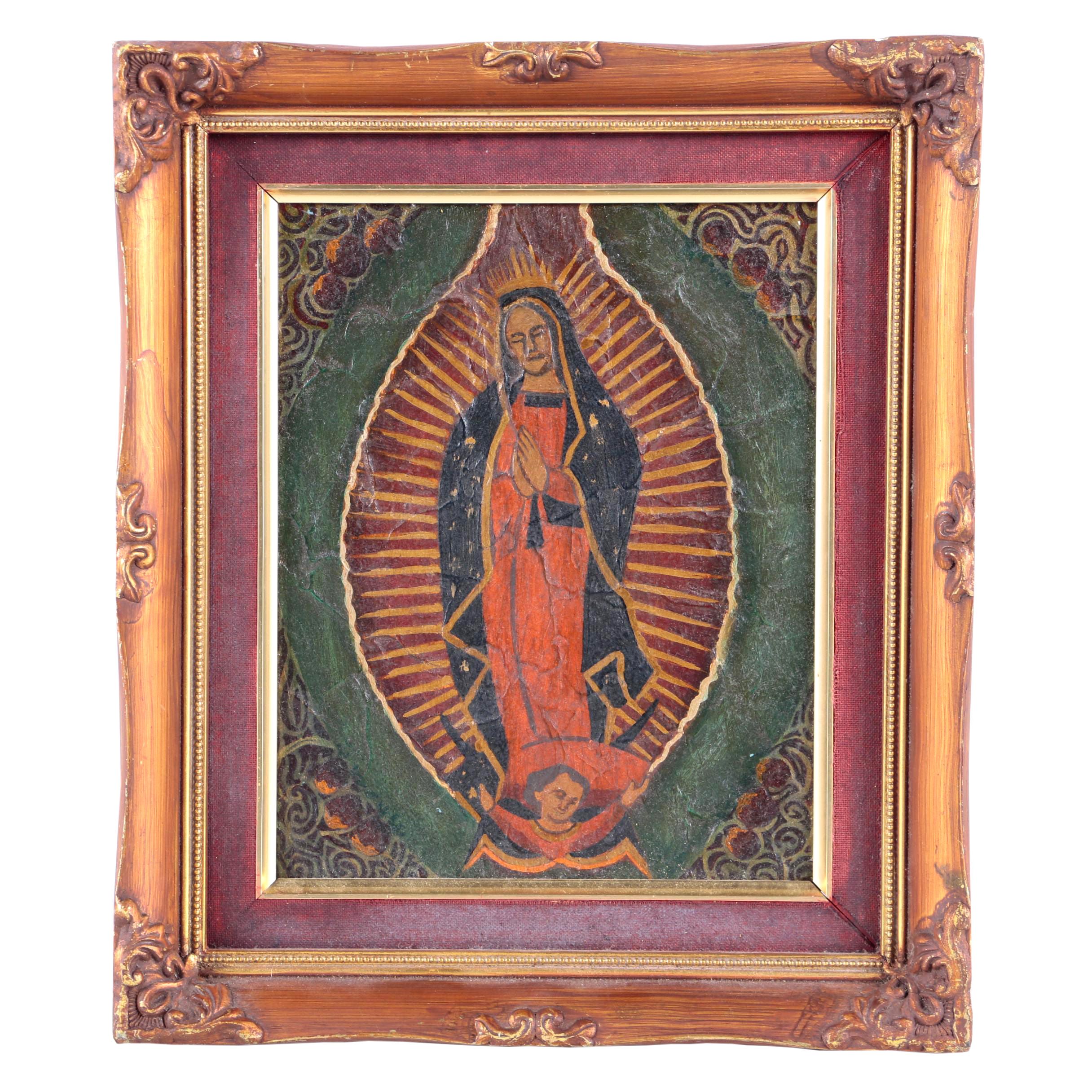 PRIORITY: Morris Oil Painting on Panel of "Our Lady of Guadalupe"