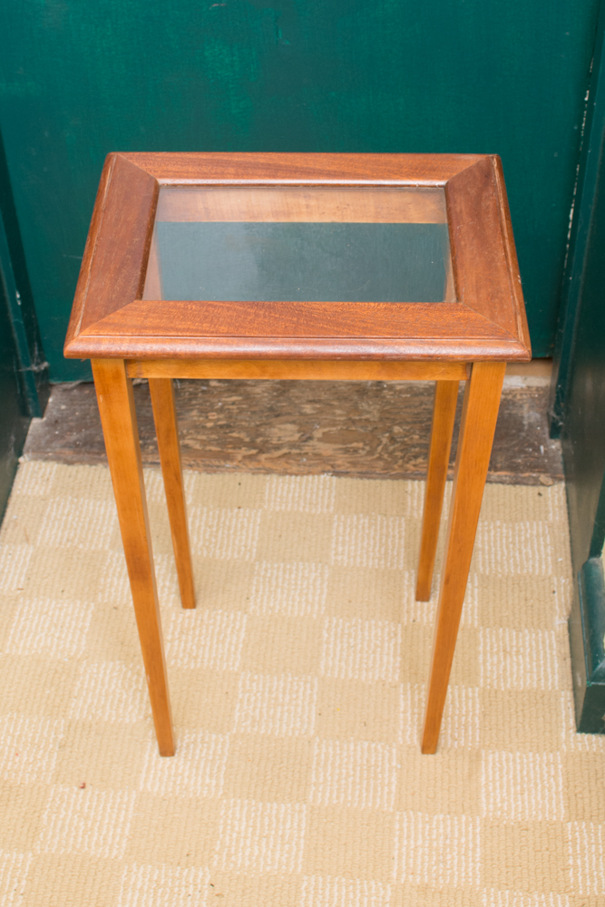 Glass Top Wooden Nesting Tables