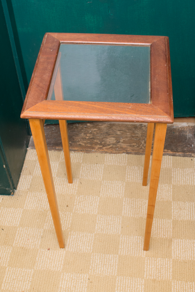 Glass Top Wooden Nesting Tables