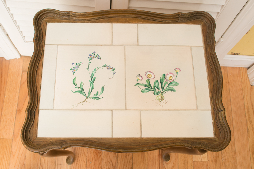 Two Vintage Nested Tables With Tile Tops