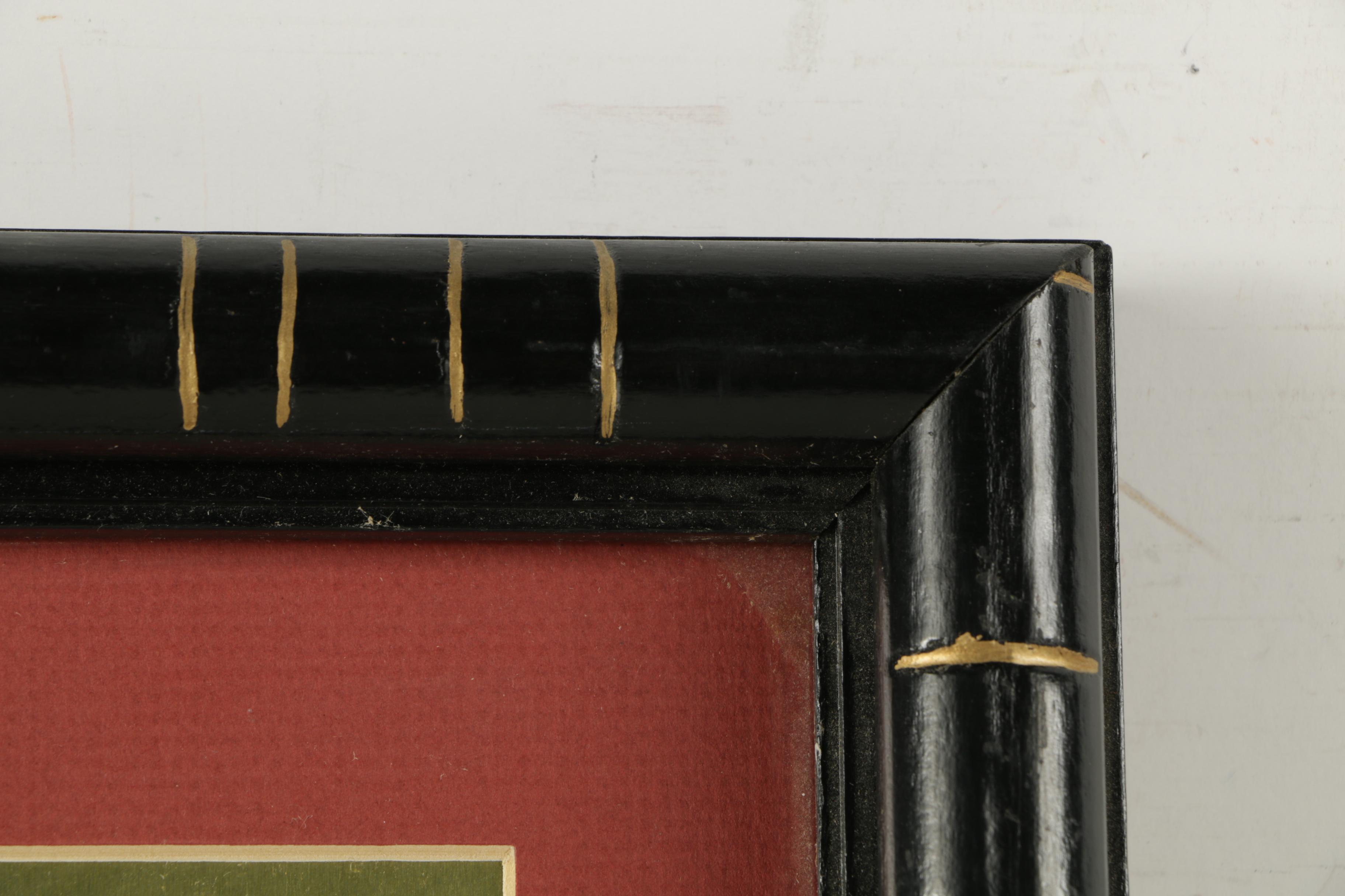 Egyptian-Style Ink Painting on Papyrus