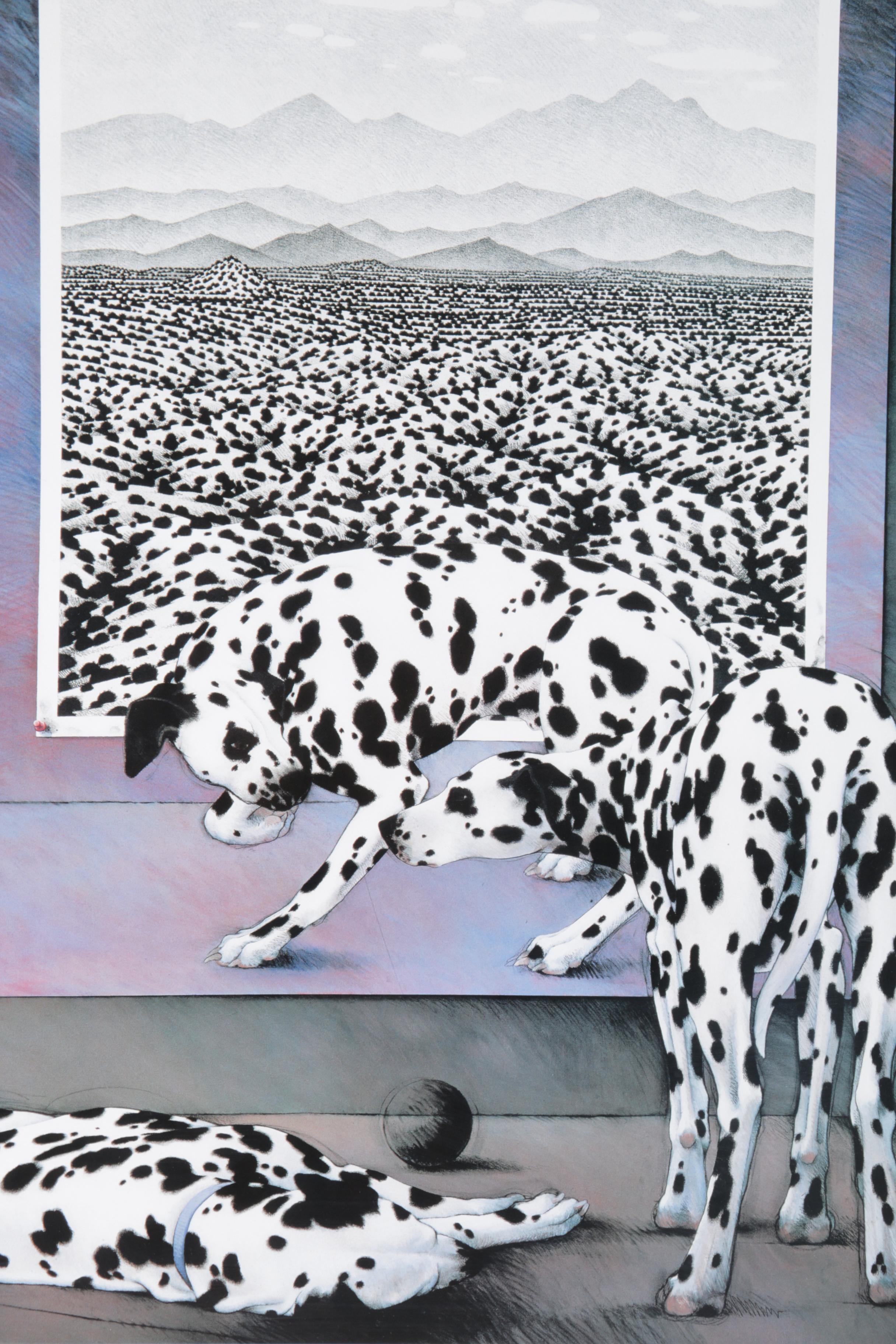 Offset Lithograph Print After Dick Mason's "Spotted Landscape V"