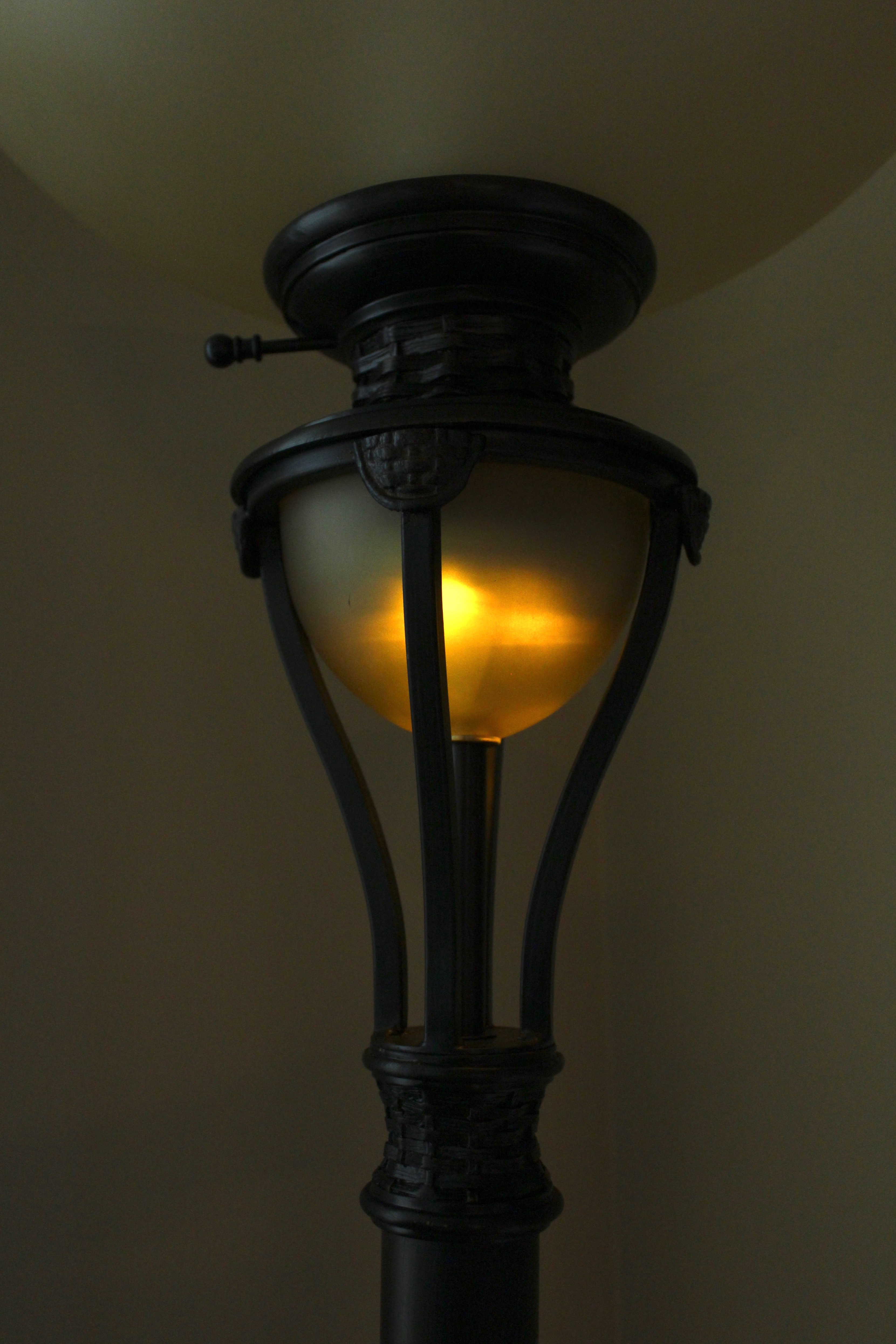 Metal Torchiere Floor Lamp With Nightlight