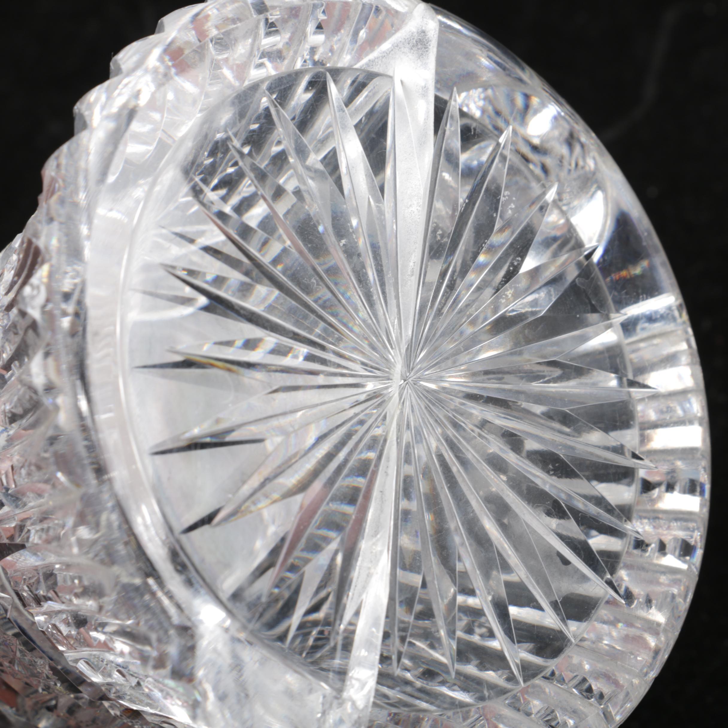 Vintage Pressed Glass Sugar Dish And Creamer