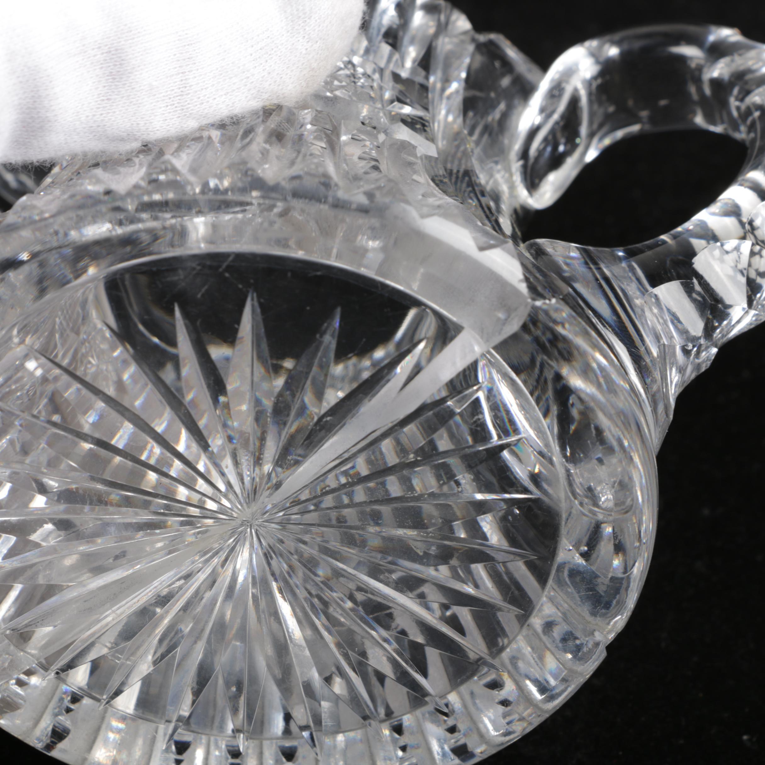 Vintage Pressed Glass Sugar Dish And Creamer
