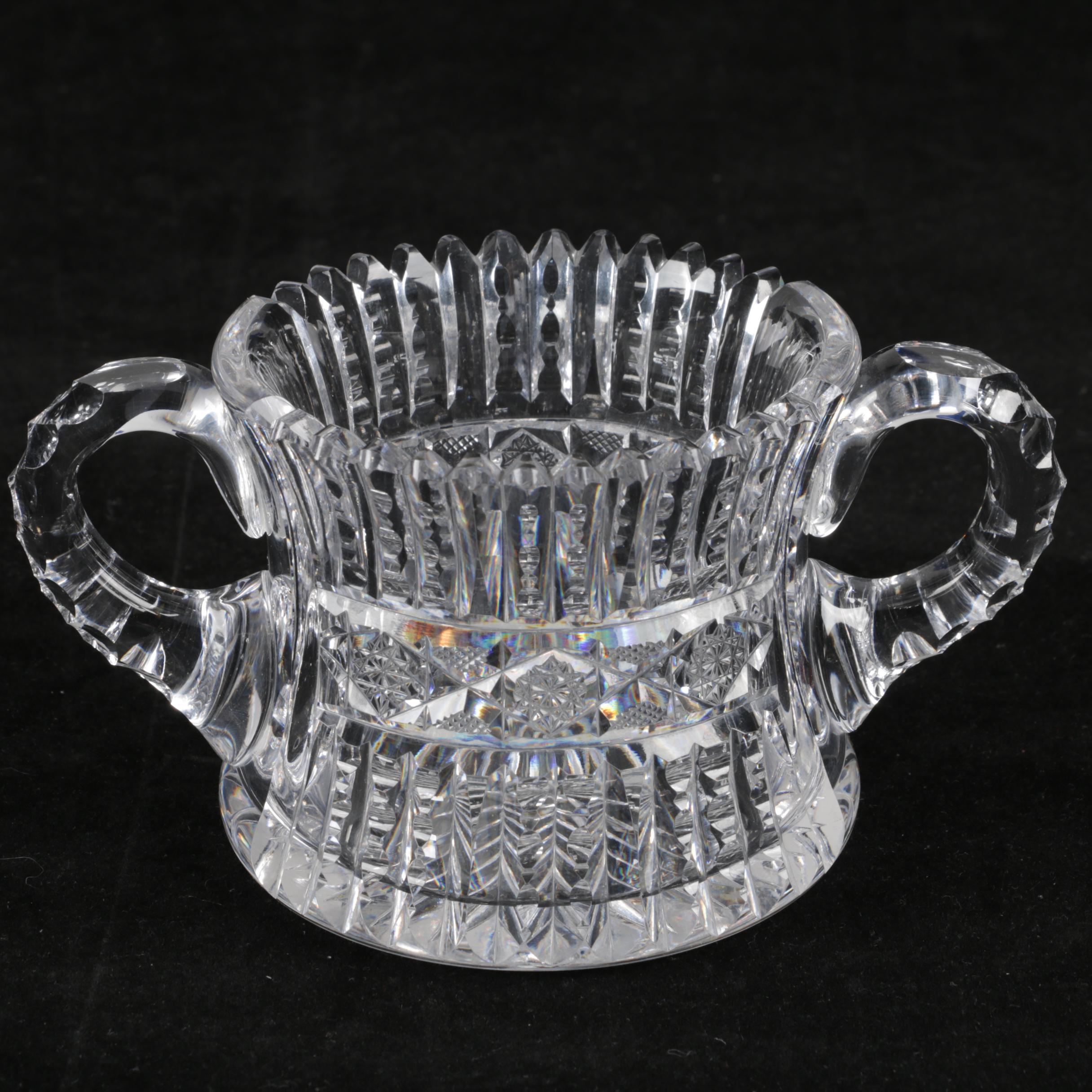 Vintage Pressed Glass Sugar Dish And Creamer