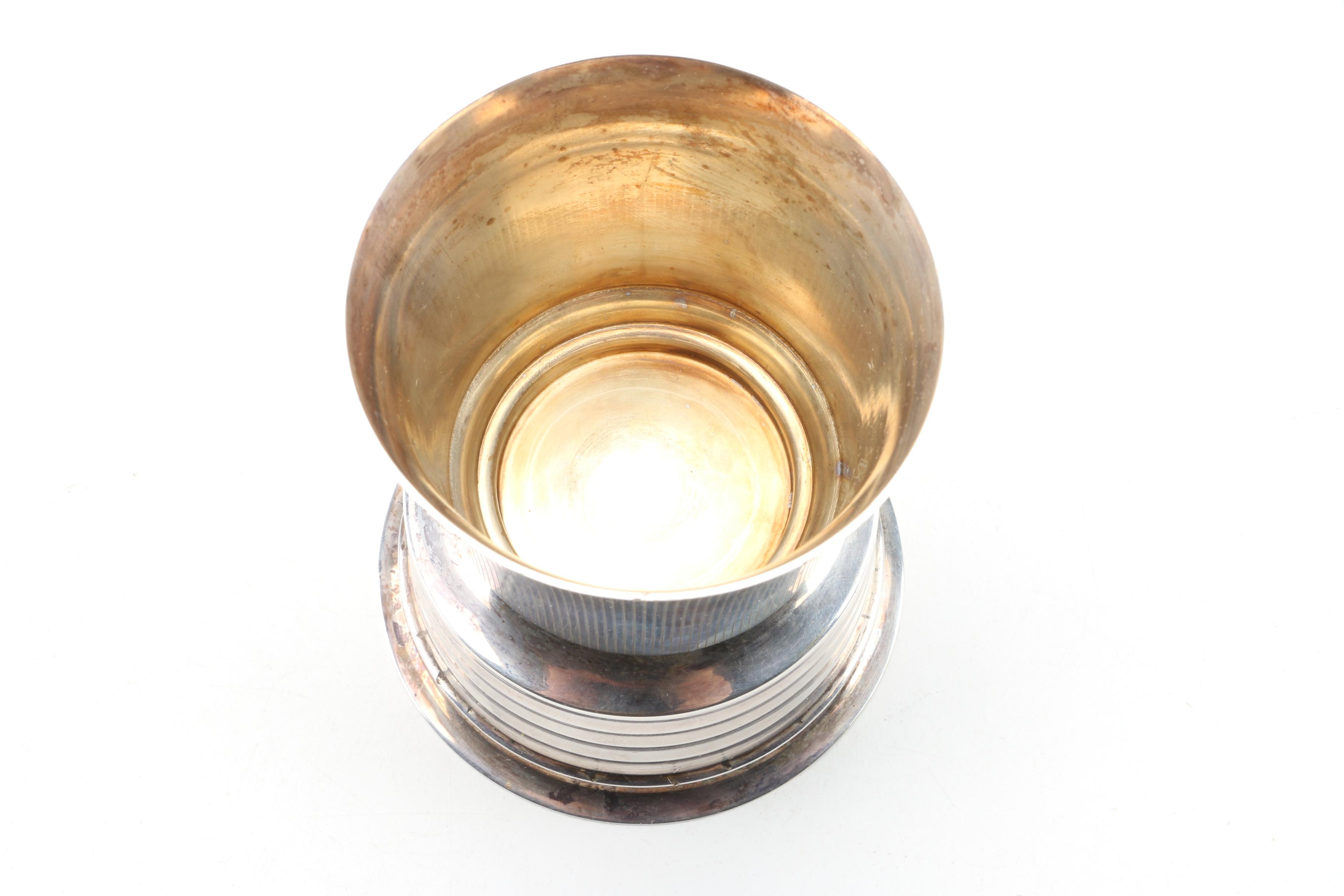 Vintage German Silver Plate Musical Christening Cup