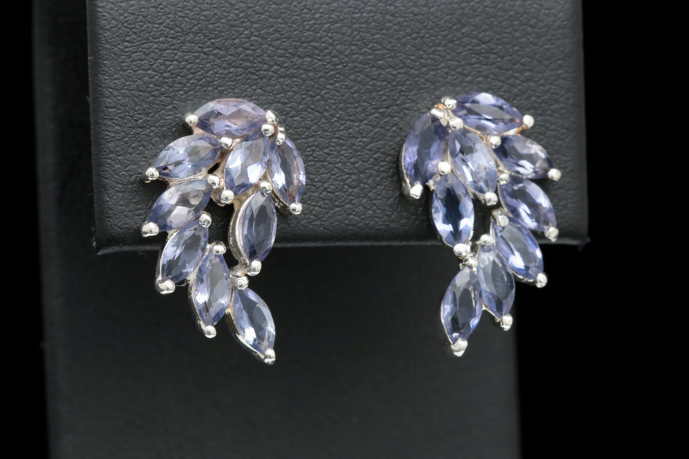 Sterling Silver and Iolite Earrings