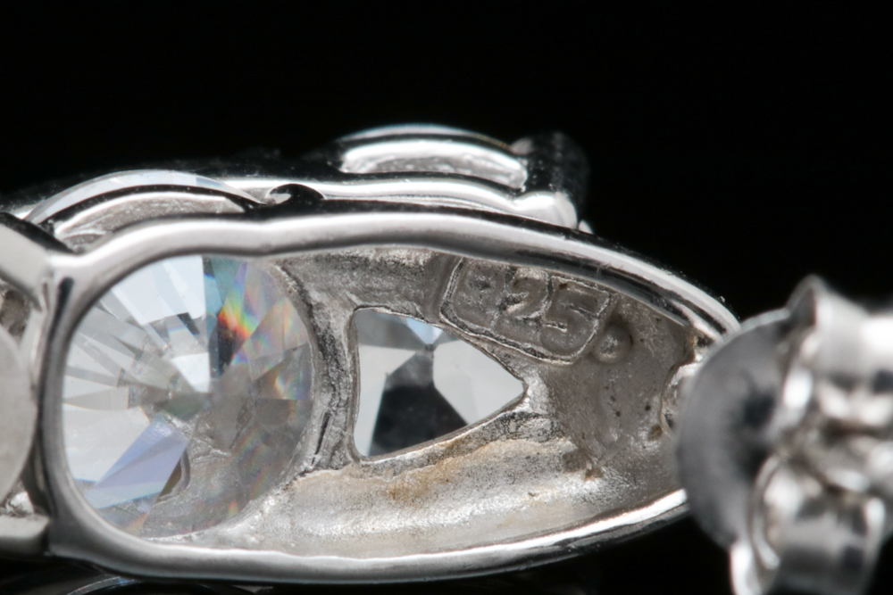 Sterling Silver and Cubic Zirconia Drop Earrings