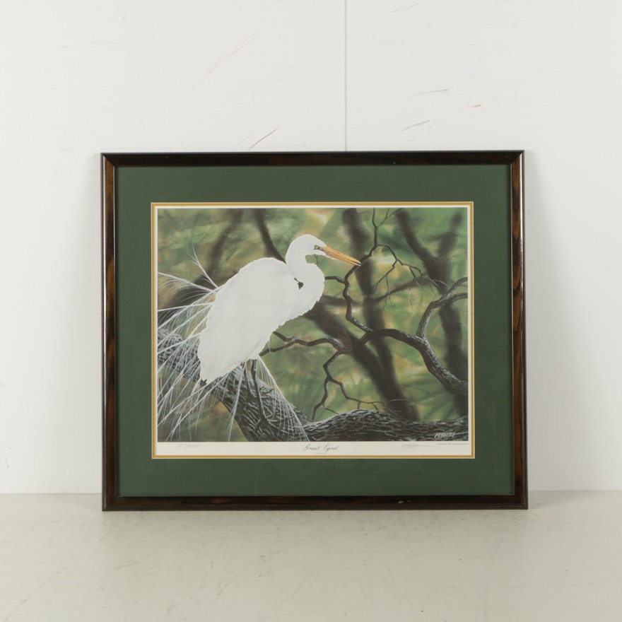 Phillip D. Fisher Limited Edition Reproduction Print "Great Egret"