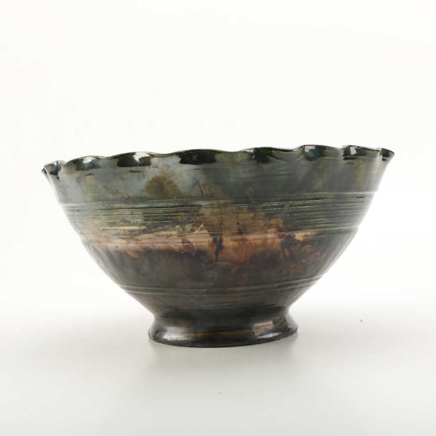 Hand Thrown Raku Stoneware Bowl