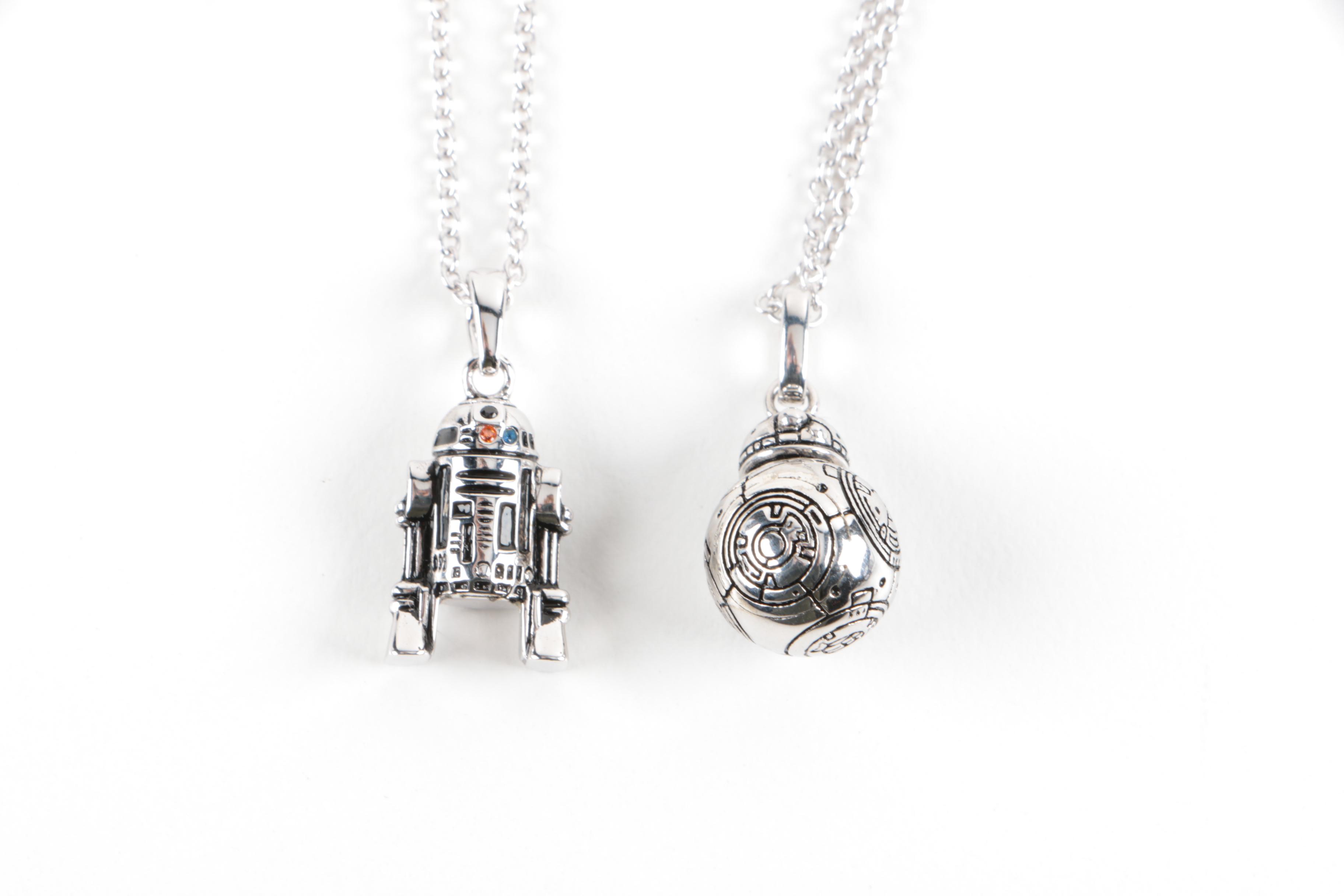 Star Wars Sterling Silver Jewelry Including Yoda, R2-D2 and BB-8