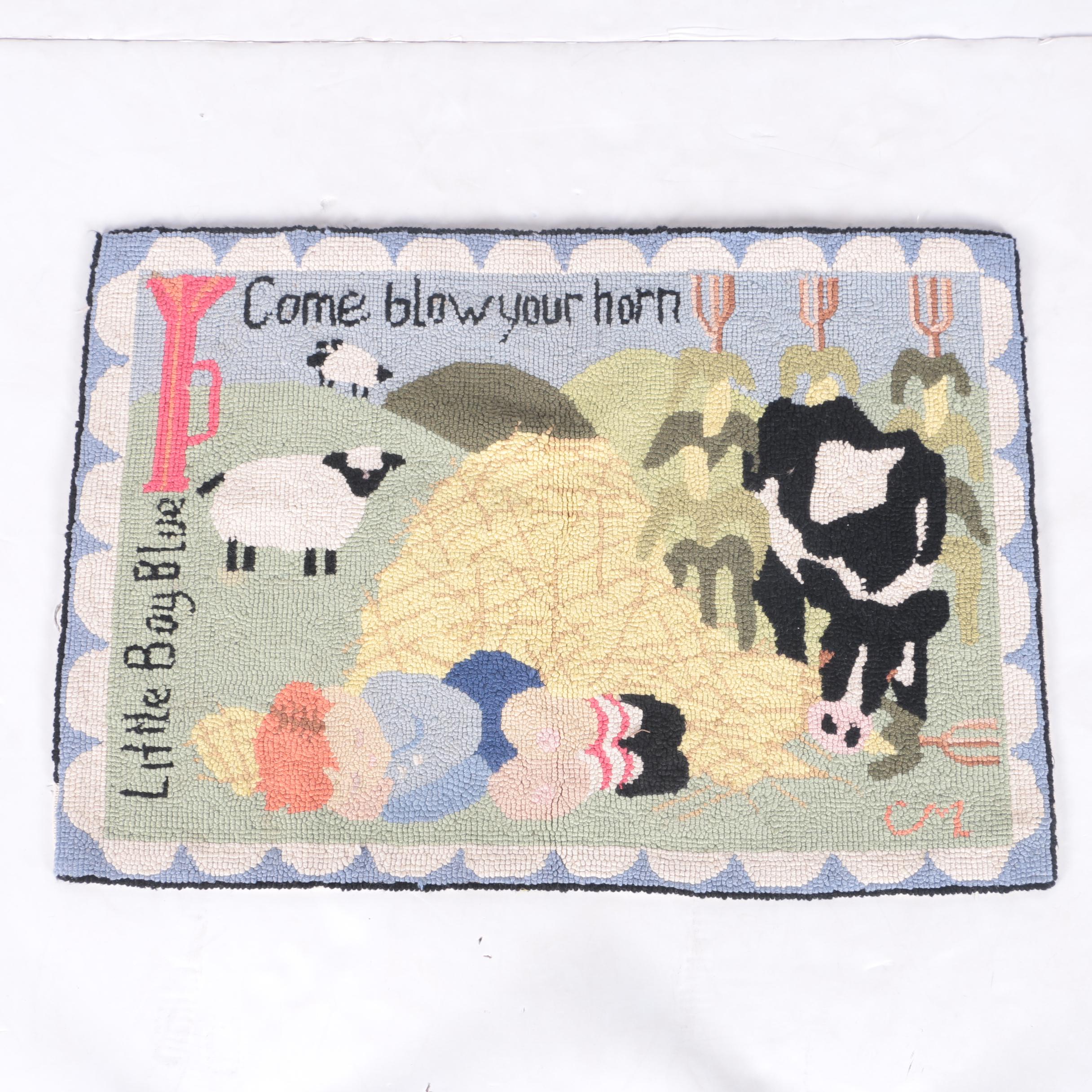 Pair of Claire Murray Hand Hooked Wool Accent Rugs