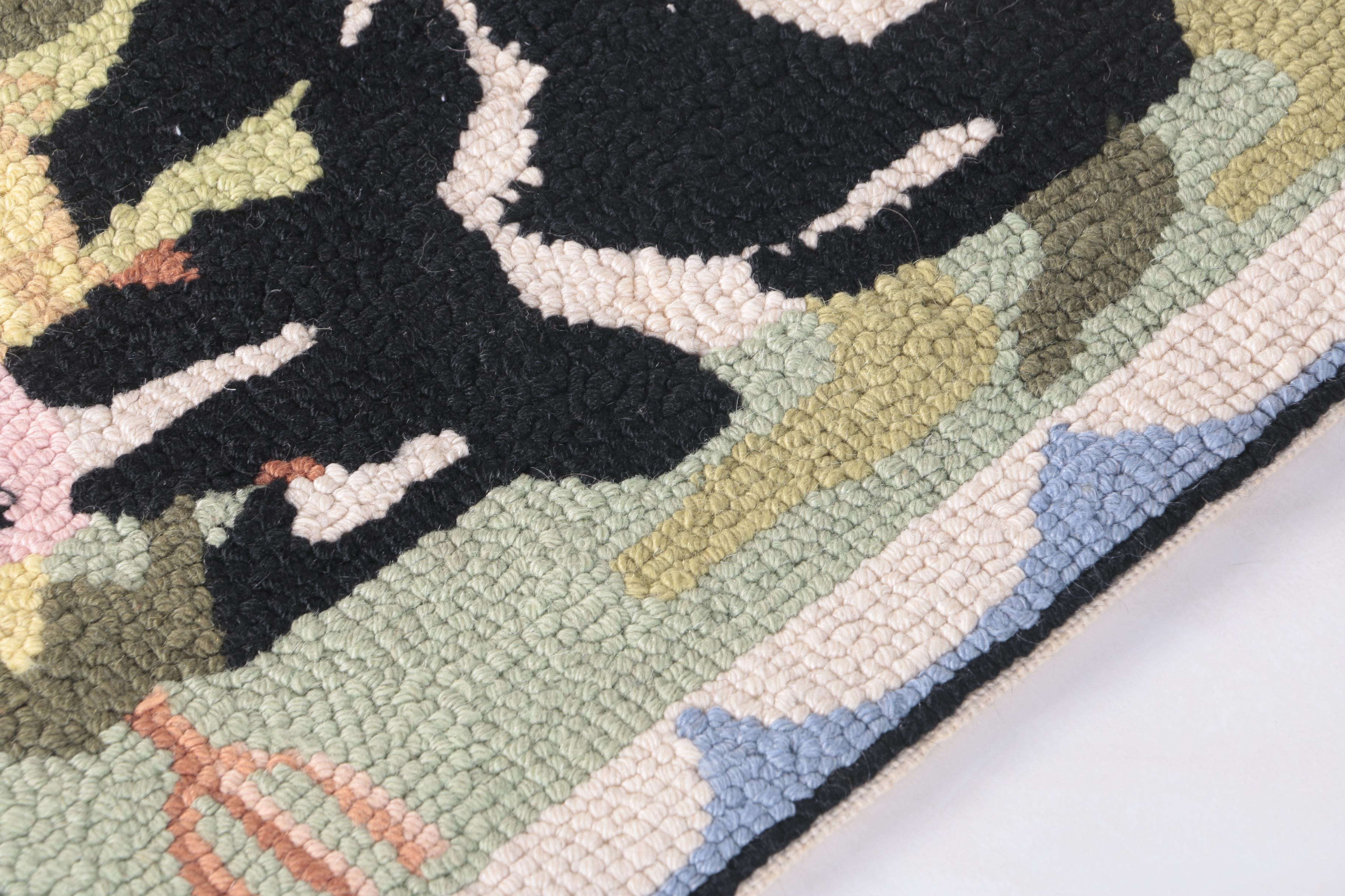 Pair of Claire Murray Hand Hooked Wool Accent Rugs