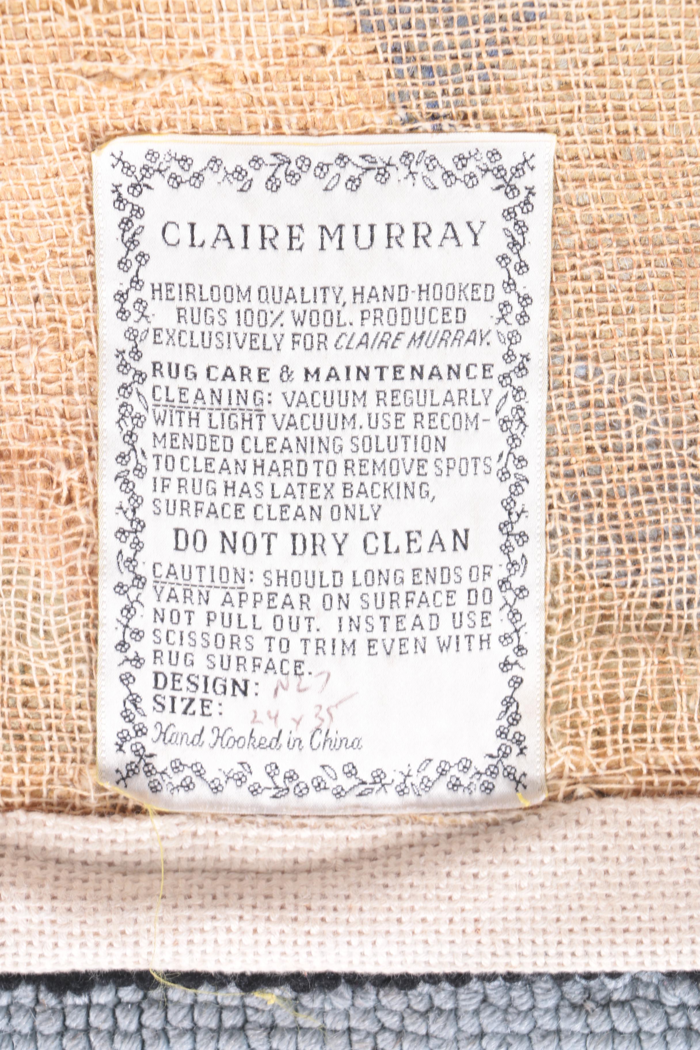 Pair of Claire Murray Hand Hooked Wool Accent Rugs