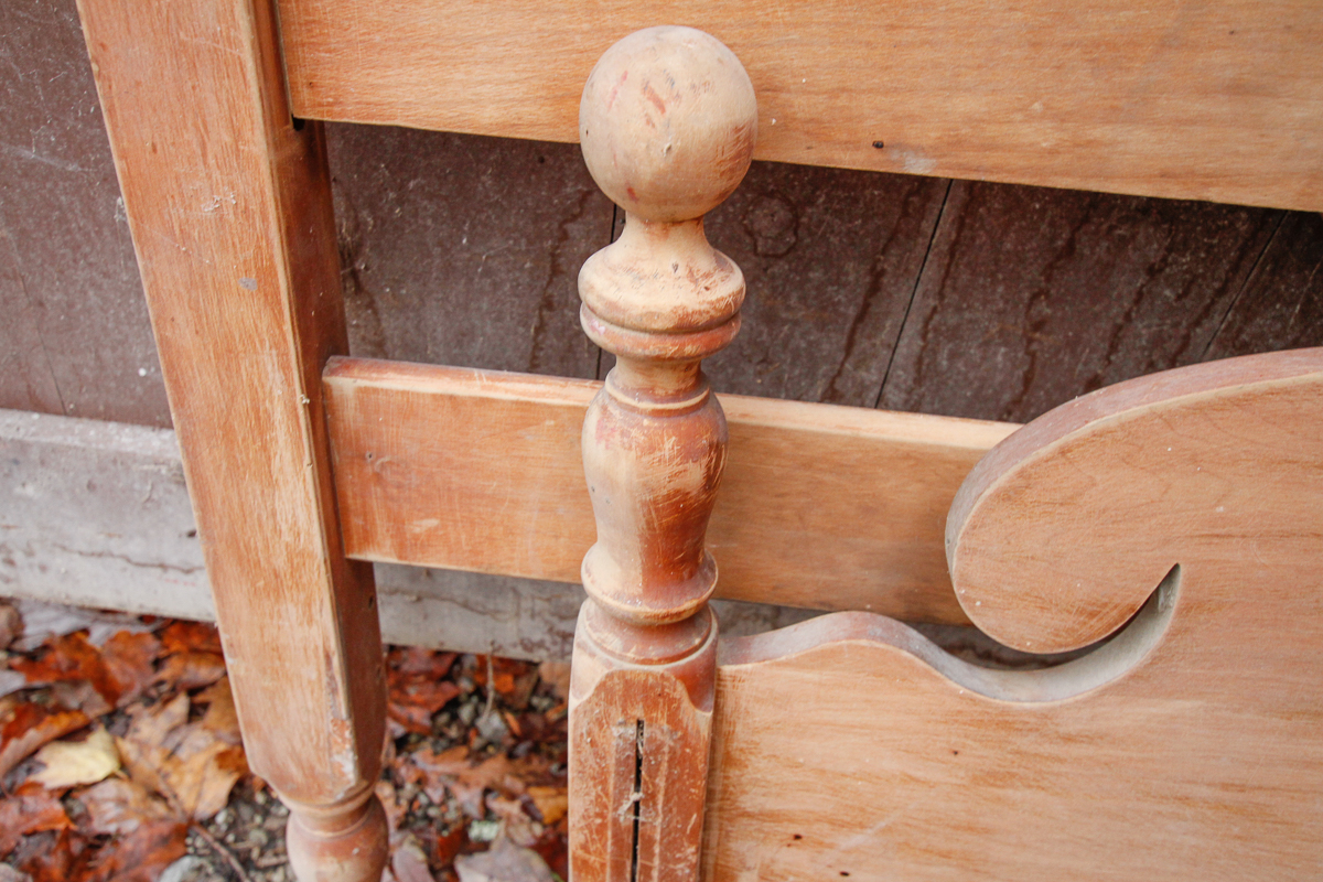 Vintage Wooden Twin Headboard and Footboard