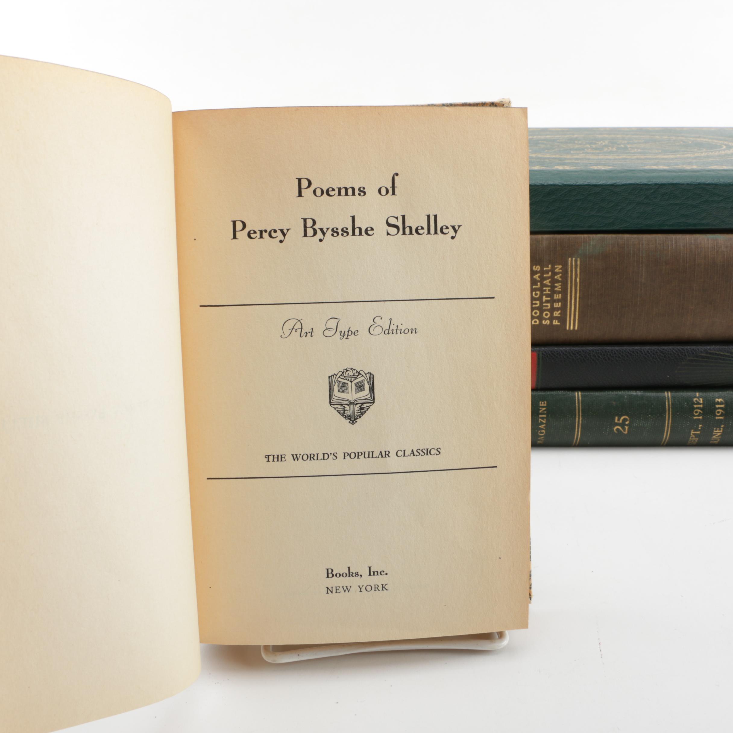 Assorted Vintage Hardcover Books featuring Percy Shelley