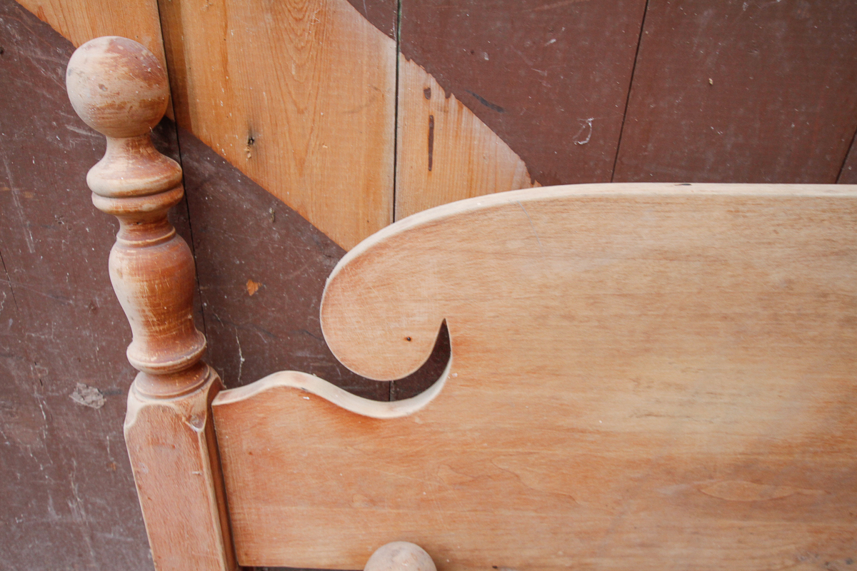 Vintage Wooden Twin Headboard and Footboard